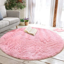 Rug - LECOO - Round - Shaggy - 140x140cm - Non-slip - Pink