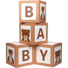Boîte à ballons - Non spécifiée - 4 cubes - Réutilisable - Facile à assembler - Décoration pour baby shower
