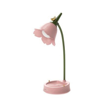 Lampada da tavolo/comodino creativa a forma di fiore, ricaricabile, a LED, con protezione per gli occhi, per bambini, con sensore