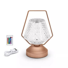 Kristallinen LED-pöytävalaisin, 16 väriä, 4 tilaa, himmennettävä väriä vaihtava yövalo makuuhuoneeseen