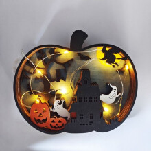 Halloween Pumpkin Lanterns - Wood - LED Lighting - Haunted House Decoration