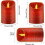 LED Candle - No Name - 3 pcs - Red - Remote Control - 2-4-6-8 hour Timer 2