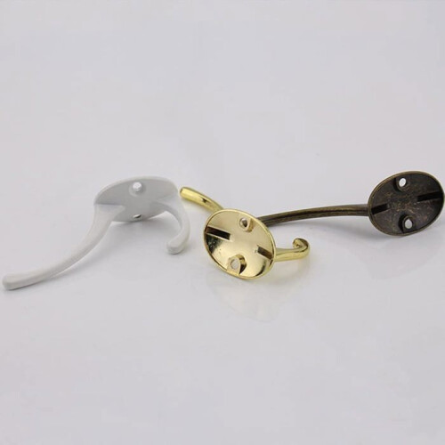 Wall-mounted coat rack - YYV - 36mm - 2 hooks - White - Metal - Bathroom 1