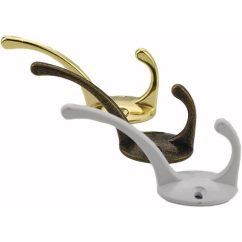 Wall-mounted coat rack - YYV - 36mm - 2 hooks - White - Metal - Bathroom 2