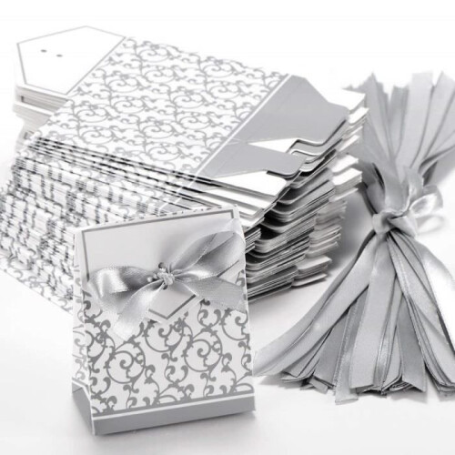 Favor Box - RUNFON - 50x - Silver - Romantic - Party Decoration 2