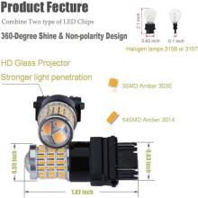 Ampoules LED 9-30 V ultra-lumineuses et basse consommation (modèles 3157, 3156, 3057 et 4157) avec lentilles de projecteur de rechange
