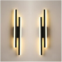 Applique murale LED - Moderne - 16 W - 3 températures de couleur - Noir - Design contemporain