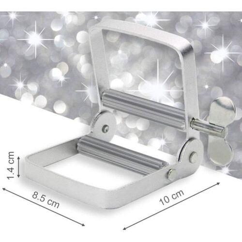 Aluminum tube squeezer tool for squeezing toothpaste, paint, and cream, silver color PZCC 1
