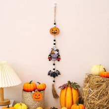 Décoration d'Halloween - Sorcière - Citrouille - Chauve-souris - Ornement à suspendre - Multicolore