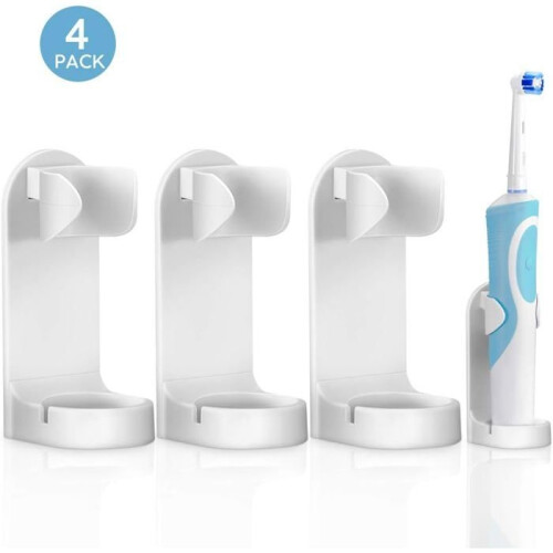 PZCC Plastic Wall-Mounted Electric Toothbrush Holder Organizer for Bathroom 1