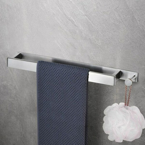 Towel rack - LARGEIGHT - 304 Stainless Steel - Self-Adhesive - 40CM - Silver 2