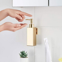 Dispenser di sapone da parete in acciaio inox 304 per decorazione domestica (oro)