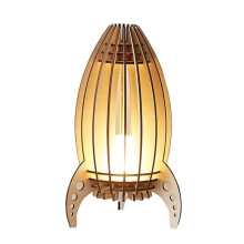 Lampada da tavolo in legno - Decorazione - Scultura a forma di razzo - Marrone - Scandinava - Moderna