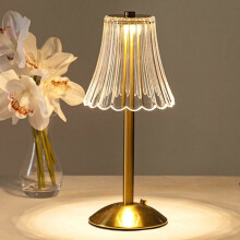 Wireless table lamps, gold rechargeable lamps, USB charging, 12-inch tall brass LED portable table lamp