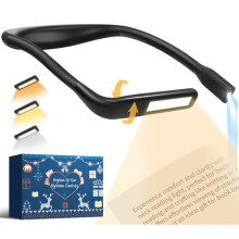 Neck Reading Light - Rechargeable Bed Reading Lamp, 3 Colors Flexible LED Neck Light, Black