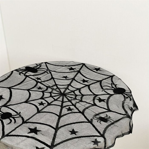 Nappe d'Halloween - Toile d'araignée - Dentelle - Noire - Réutilisable 1
