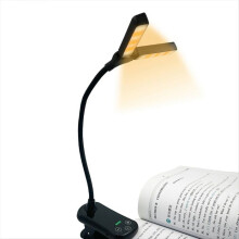 Lampe de lecture à double tête, 14 LED, commande tactile, 8 niveaux de luminosité, rechargeable par USB, protection des yeux, lampe