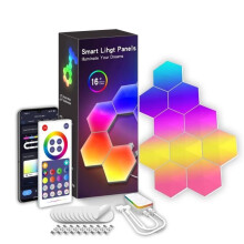Glide Hexa Light Panels, Hexagonal LED Indoor Wall Lights with Wi-Fi and RGBIC for Living Room, Bedroom, Game Rooms, 10