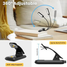 Reading lights, 9 USB-powered LED reading lights, clip-on lamp, 360 flexible swivel, mini night light