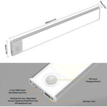 Kleiderschrankleuchte – 74 LEDs – 40 cm – Bewegungssensor – USB-aufladbar – 3 Beleuchtungsmodi