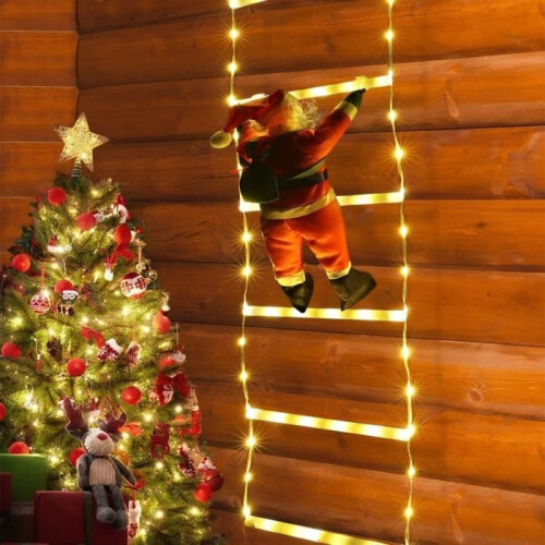LED Santa Claus string lights, 0.75m, 97 LED lights, 8 modes, timer memory function, waterproof.