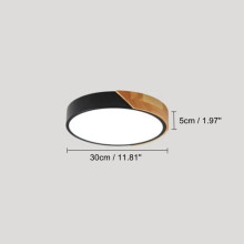 Plafonnier LED - Moderne - Macaron - 18 W - 600 lm - Noir - 30 x 30 cm