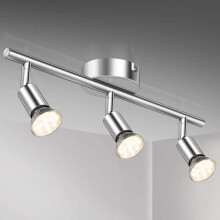 Plafonnier LED à 3 spots réglables, 3 ampoules GU10, blanc chaud, éclairage intérieur LED pour cuisine, chambre, salon