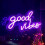 COOVEE Φωτιστικό τοίχου LED Neon - Good Vibes - Μωβ - 40*20cm - Ρυθμιζόμενη φωτεινότητα 1