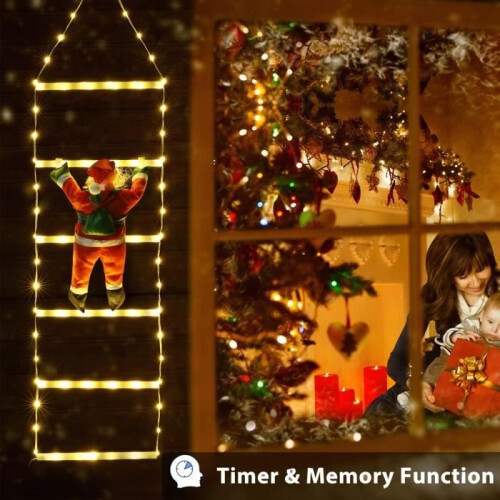 LED Santa Claus string lights, 0.75m, 97 LED lights, 8 modes, timer memory function, waterproof. 1