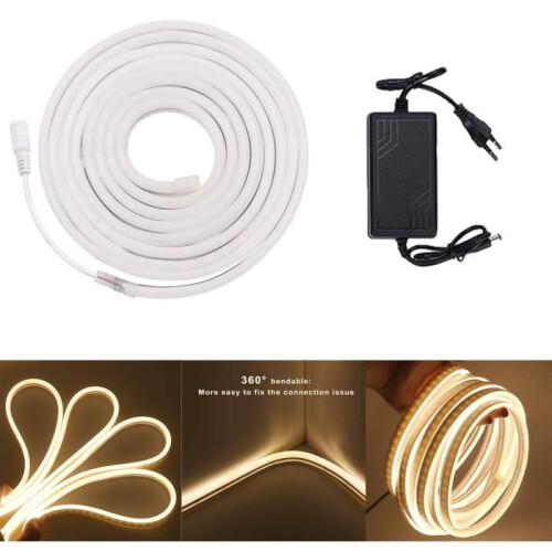 Flexible LED Neon Strip - 5M - Warm White - IP65 Waterproof - Cuttable 1