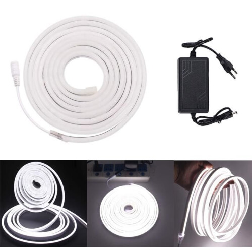 Flexibele neon LED-strip - 5 meter - IP65 waterdicht - wit - 120 LED's/meter 1