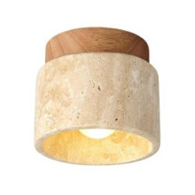 Lampada da soffitto in legno stile giapponese Wabi Sabi con attacco E27 e lampadina dimmerabile a tre colori per cucina, corridoio