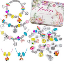 DIY-Set zum Selbermachen von bunten Perlen mit Anhänger – Armband- und Halsketten-Geschenkset