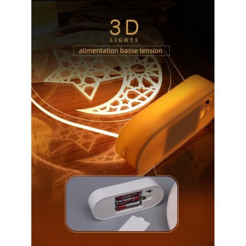 3D Table Lamp - Ramadan - LED - White - 3W - Interior Decoration 1