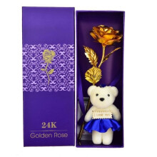 Coffret cadeau « Rose dorée plaquée or 24 carats » pour l'anniversaire d'une amie de maman