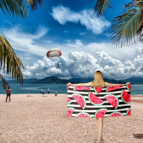 Beach towel - Not specified - Watermelon pattern - Quick-drying - Double-sided - Portable 2