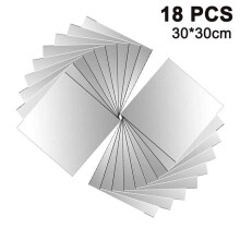 18 Pieces, Mirror Tiles, Mirror Tiles, Mirror Tiles, Mirror, Each, 30X30Cm, Wall Decoration, Wall Mirror