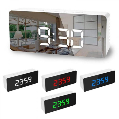 Mini sveglia digitale a LED con termometro e calendario (verde) 1