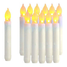 12 liekittömän LED-kynttilän setti, 16,5 cm, paristokäyttöinen, lämpimän keltaisella välkkyvällä liekillä, sähköinen merkki