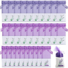 30 tyhjää laventelipussia, organza-laventelipusseja, tyhjiä violetteja puuvillapusseja, kangas-laventelipusseja kiristysnyörillä