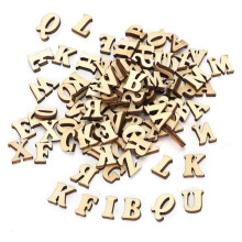Wooden Sheet - Craft - 200 Pieces - Letters and Numbers - Educational Toy - DIY Decoration