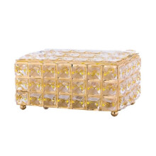 Boîte à mouchoirs en cristal nordique simple et élégante, boîte de rangement pour serviettes, porte-barre en forme de losange, objet