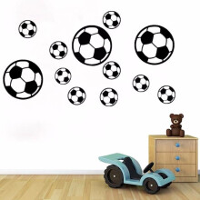 Stickers muraux - TEMPSA - 24 pièces - Football - PVC - Décoration pour enfants