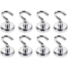 Ganci magnetici - Magneti al neodimio - 25 mm - Confezione da 8 - Forza di tenuta 18 kg - Alta qualità