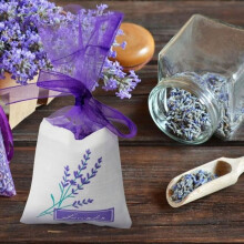 Sacchetti profumati alla lavanda - 20 sacchetti in cotone-ramia con coulisse per matrimoni, bomboniere per neonati e altro, 157,2