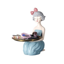 Statuetta ornamentale Bubble Girl, stile nordico, creativa, in resina, per soggiorno, ingresso, chiave, piccoli oggetti, contenitore,