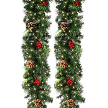 Christmas Garland - 2.7M - 50 LEDs - PVC - Fruits and Pine Cones