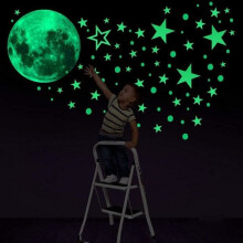435pcs luminous 3D wall stickers for ceiling, star and moon designs, decoration for children's rooms