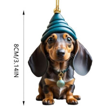 Pendentif de Noël - Décoration de Noël - Lot de 7 - Acrylique - Chien - Unisexe