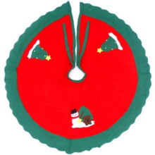 Jupe de sapin de Noël à motif floral, 89 cm (35 pouces), idéale pour les décorations de fêtes de Noël.